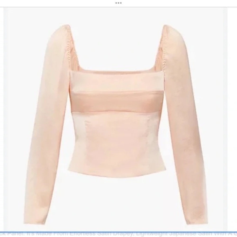 Aritzia Wilfred Square Neck Crop Smock Blouse in Blush Pink / Coral Size L